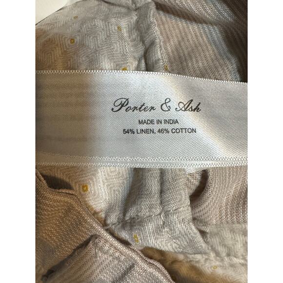 Porter & Ash Men’s Linen Blend Drawstring Shorts Size Large Tan White Stripe NWT - Picture 10 of 12